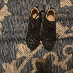 Christian Louboutin Black Glitter Sneakers